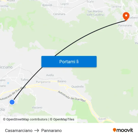 Casamarciano to Pannarano map
