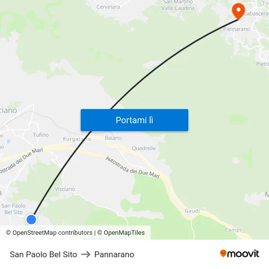 San Paolo Bel Sito to Pannarano map