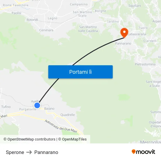 Sperone to Pannarano map