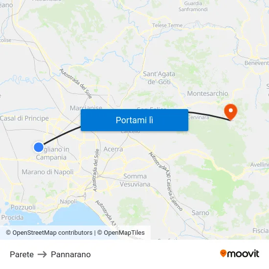 Parete to Pannarano map