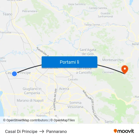 Casal Di Principe to Pannarano map