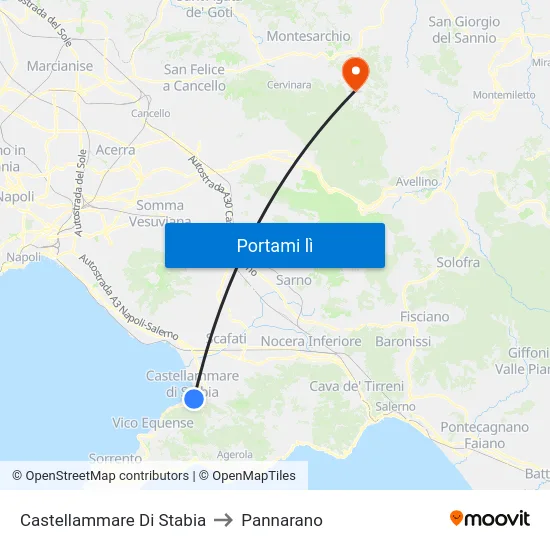 Castellammare Di Stabia to Pannarano map