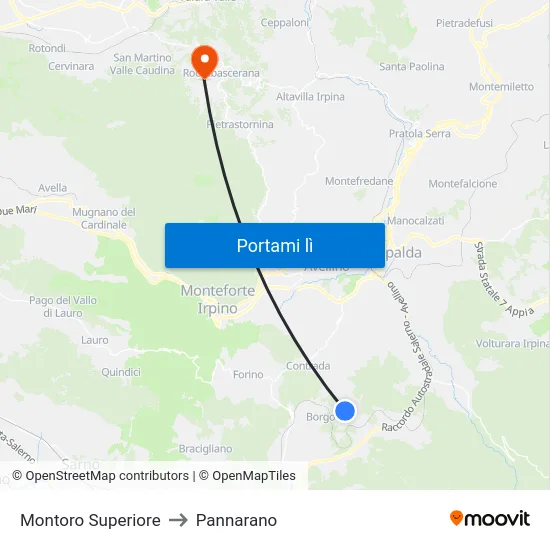 Montoro Superiore to Pannarano map