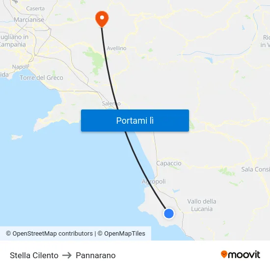 Stella Cilento to Pannarano map
