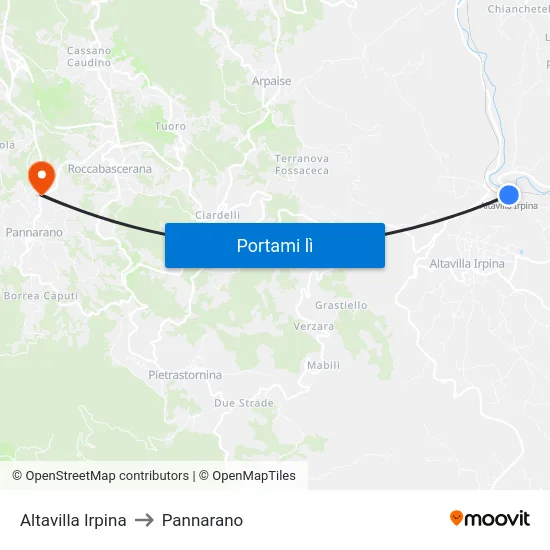 Altavilla Irpina to Pannarano map