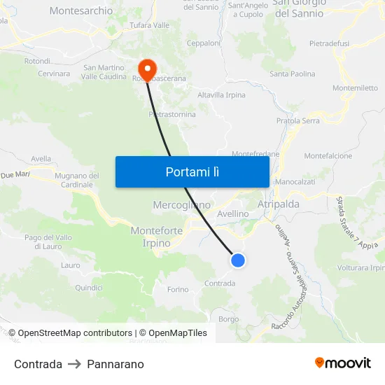 Contrada to Pannarano map