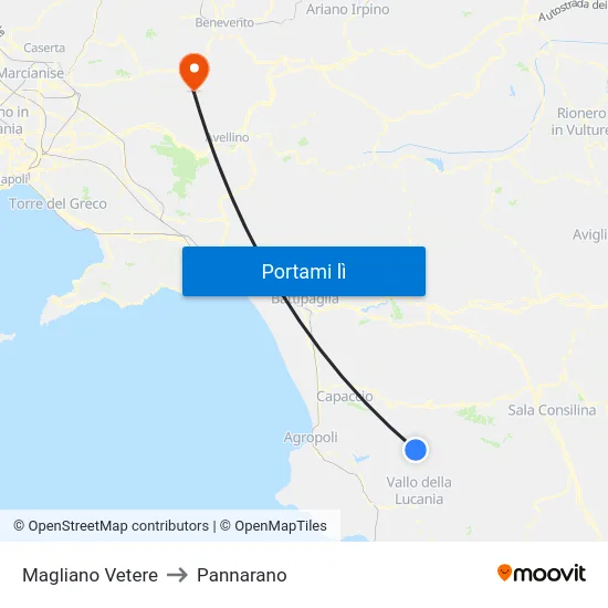 Magliano Vetere to Pannarano map