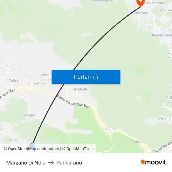 Marzano Di Nola to Pannarano map