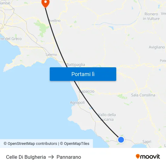Celle Di Bulgheria to Pannarano map