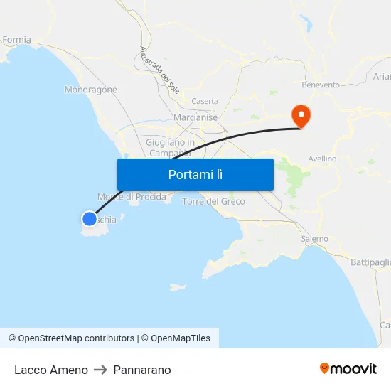 Lacco Ameno to Pannarano map