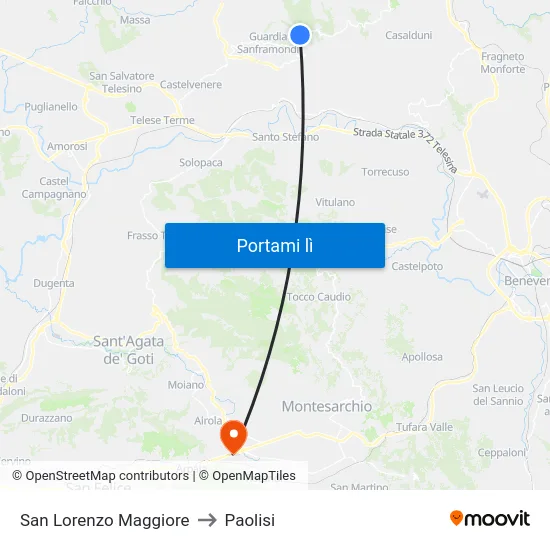 San Lorenzo Maggiore to Paolisi map