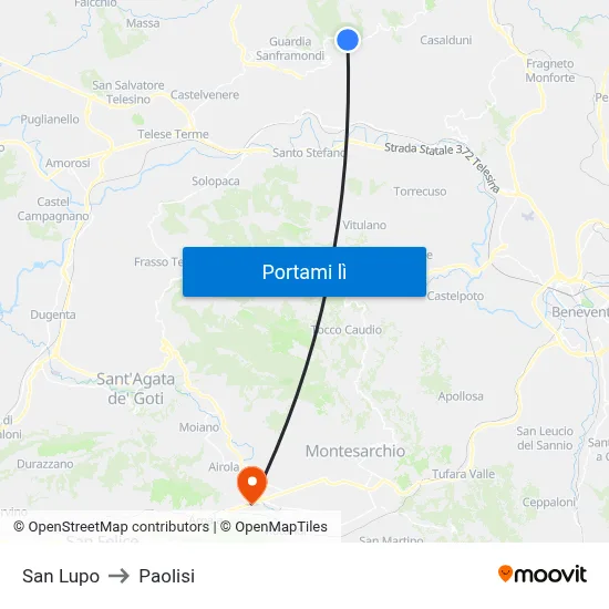 San Lupo to Paolisi map