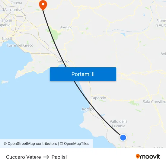 Cuccaro Vetere to Paolisi map