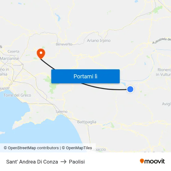 Sant' Andrea Di Conza to Paolisi map