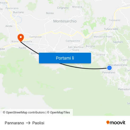 Pannarano to Paolisi map