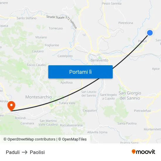 Paduli to Paolisi map