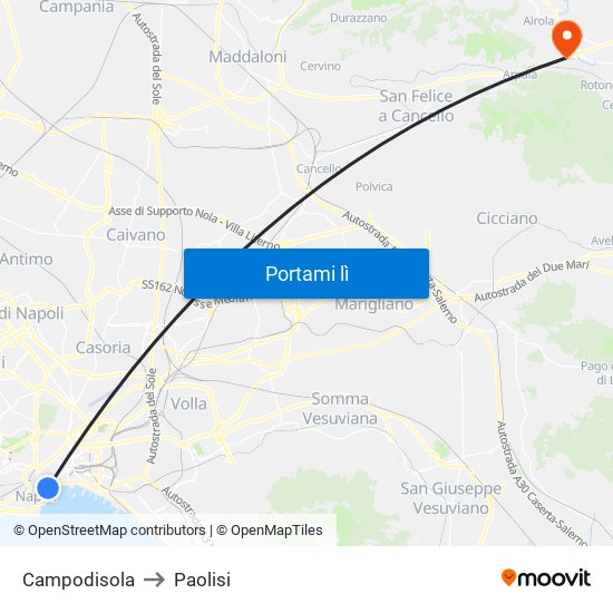 Campodisola to Paolisi map