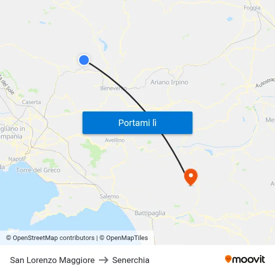 San Lorenzo Maggiore to Senerchia map