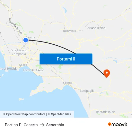 Portico Di Caserta to Senerchia map