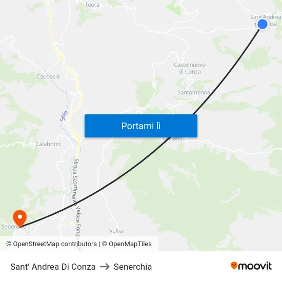Sant' Andrea Di Conza to Senerchia map