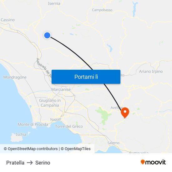 Pratella to Serino map