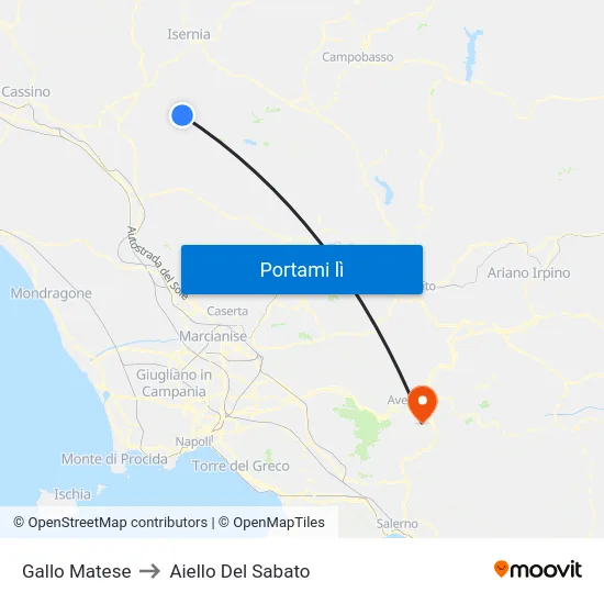 Gallo Matese to Aiello Del Sabato map