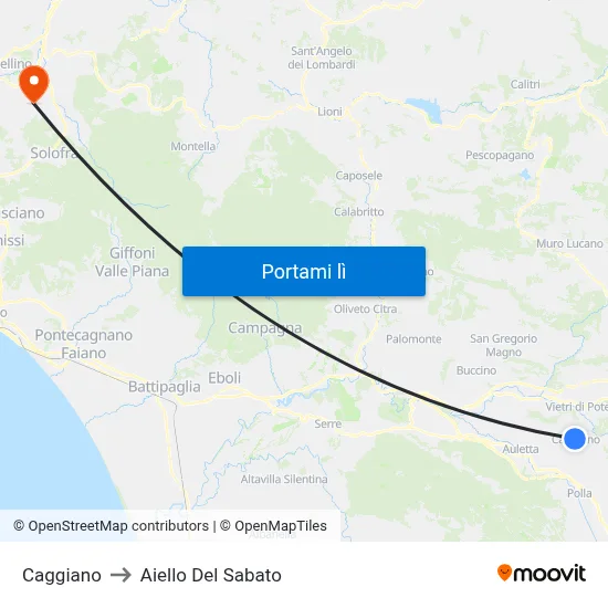 Caggiano to Aiello Del Sabato map