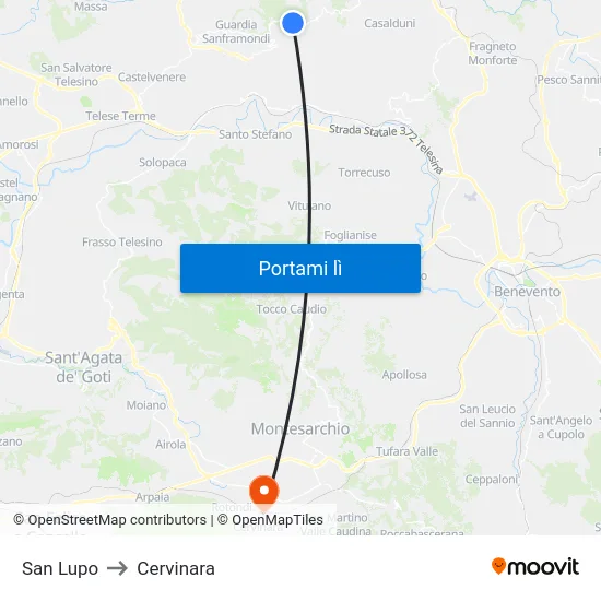 San Lupo to Cervinara map