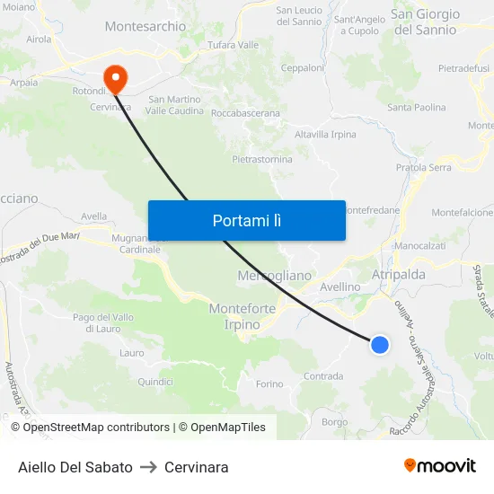 Aiello Del Sabato to Cervinara map