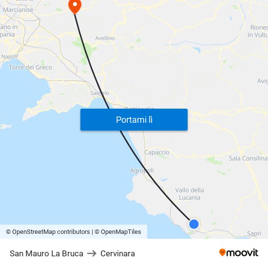 San Mauro La Bruca to Cervinara map