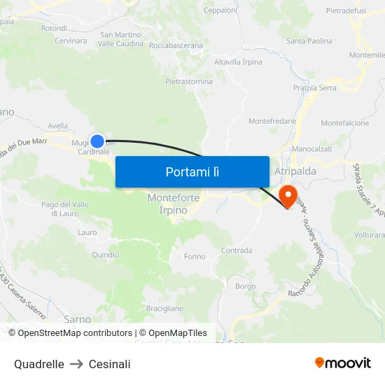 Quadrelle to Cesinali map