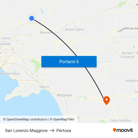 San Lorenzo Maggiore to Pertosa map
