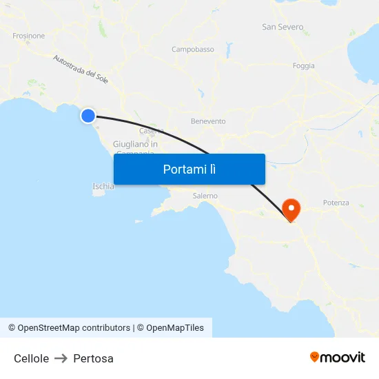 Cellole to Pertosa map