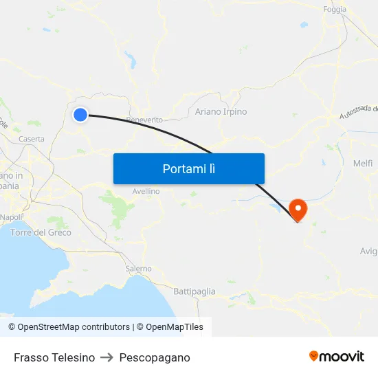 Frasso Telesino to Pescopagano map