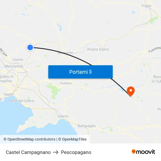 Castel Campagnano to Pescopagano map
