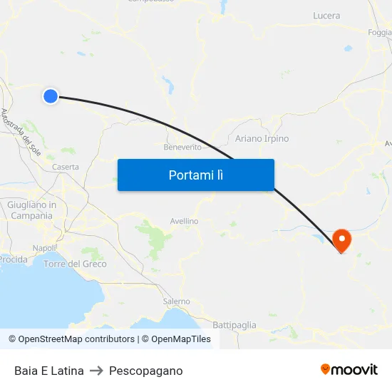 Baia E Latina to Pescopagano map