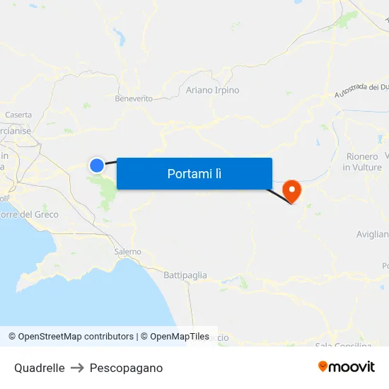 Quadrelle to Pescopagano map