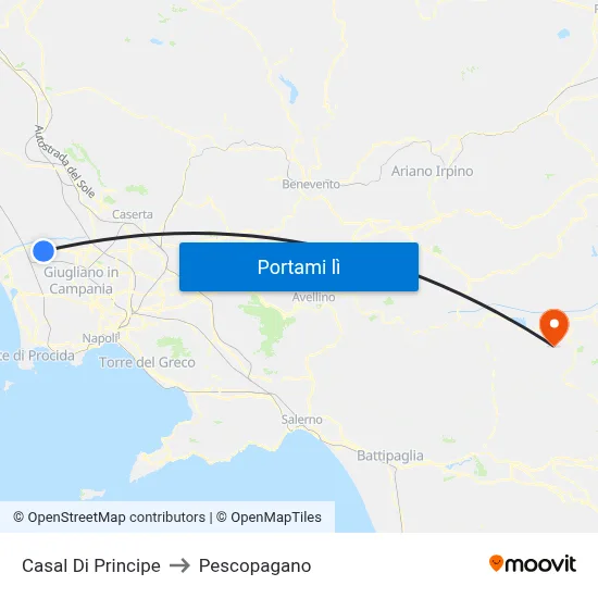 Casal Di Principe to Pescopagano map