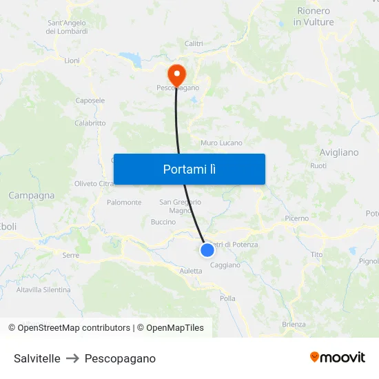 Salvitelle to Pescopagano map