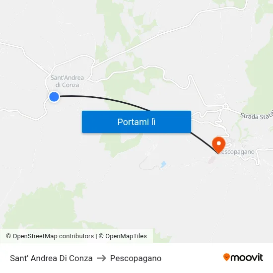 Sant' Andrea Di Conza to Pescopagano map