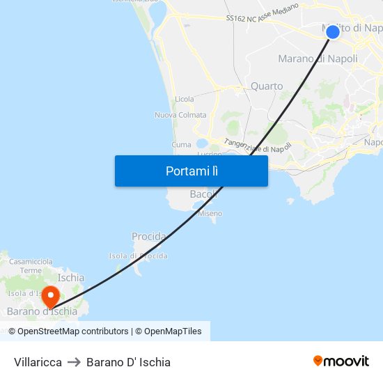 Villaricca to Barano D' Ischia map