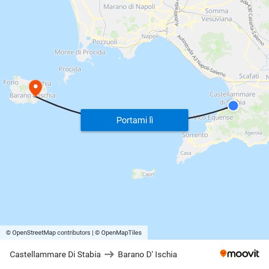 Castellammare Di Stabia to Barano D' Ischia map