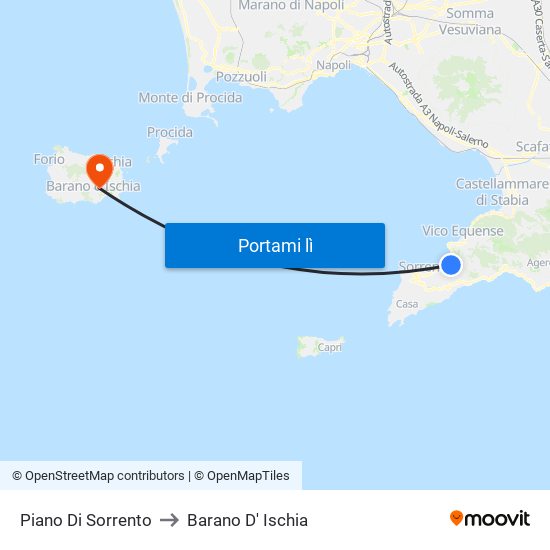Piano Di Sorrento to Barano D' Ischia map