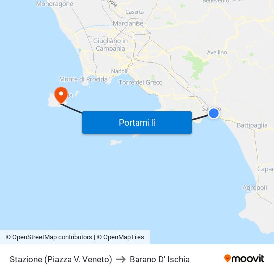 Stazione (Piazza V. Veneto) to Barano D' Ischia map