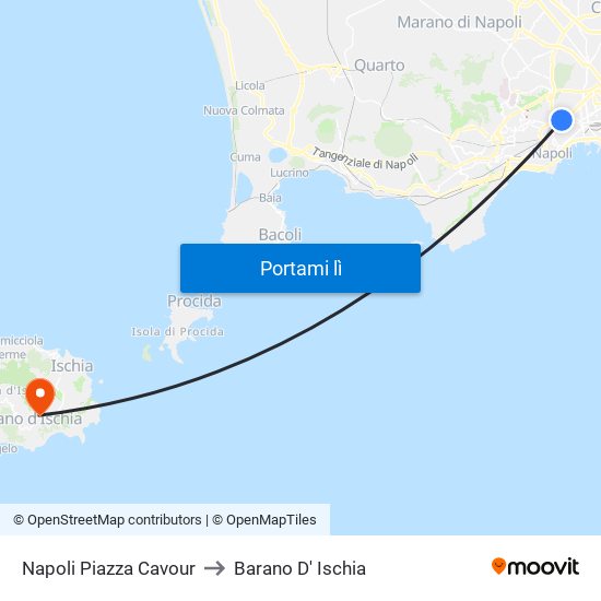 Napoli Piazza Cavour to Barano D' Ischia map