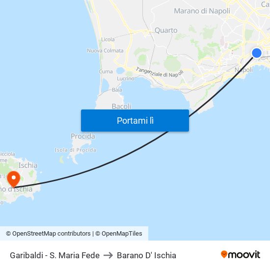 Garibaldi - S. Maria Fede to Barano D' Ischia map