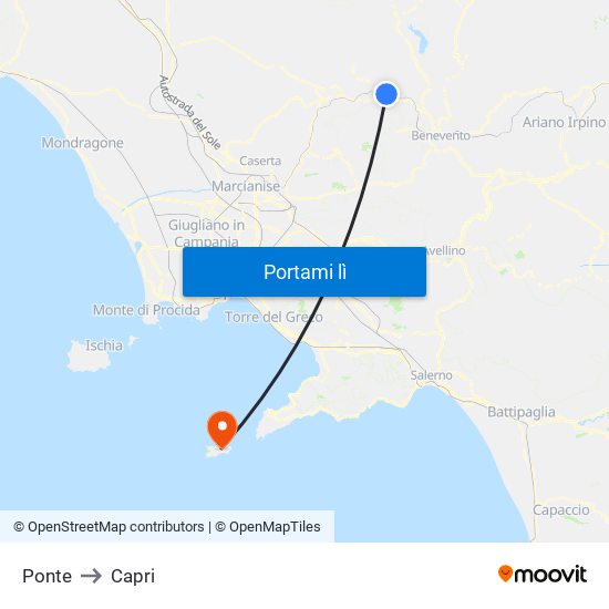 Ponte to Capri map