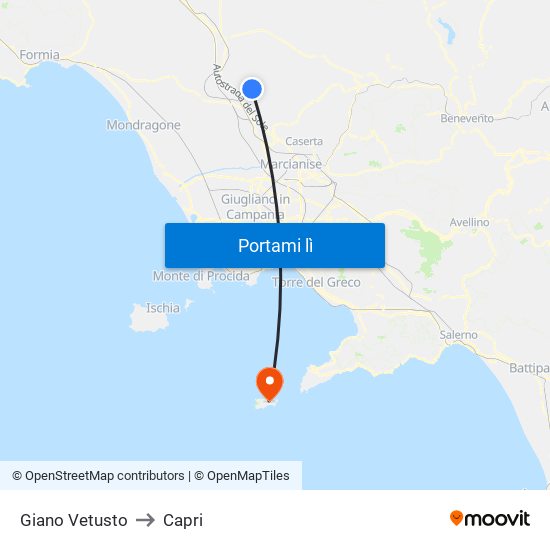 Giano Vetusto to Capri map