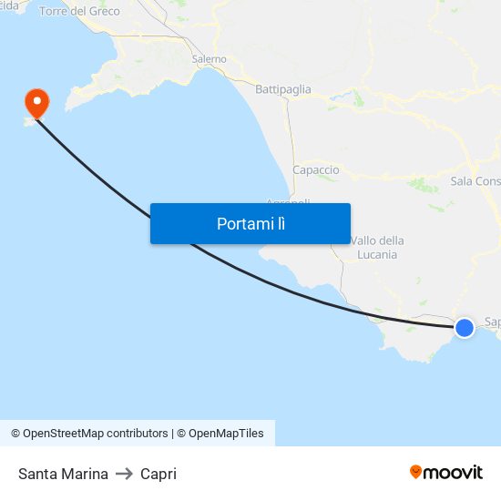 Santa Marina to Capri map