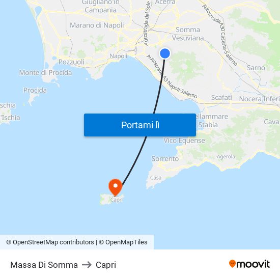 Massa Di Somma to Capri map